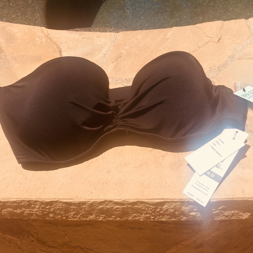 Black classic bandeau bathing suit top